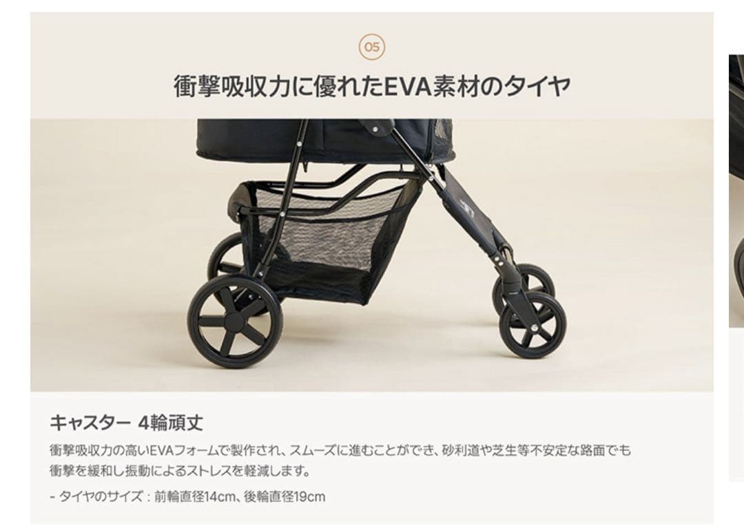 coro【新品未使用】ペットカート プチ グレー　小型犬・中型犬