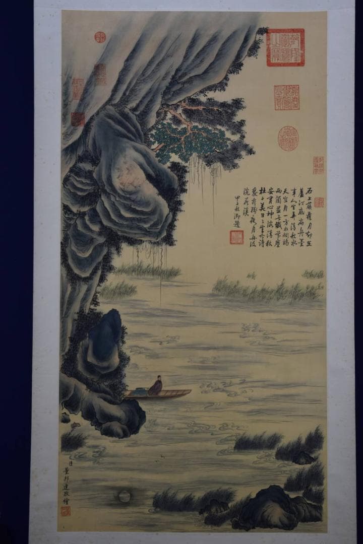 真作/董邦達敬/赤壁画賛/布袋屋掛軸HF-713