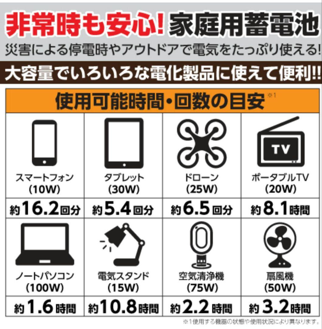 ポータブル電源 120W オレンジ TL108OR 多摩電子工業 tama