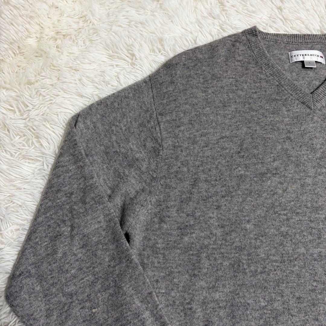 CUTTER&BUCK カシミヤ100% Vネック ニット セーター Lサイズ