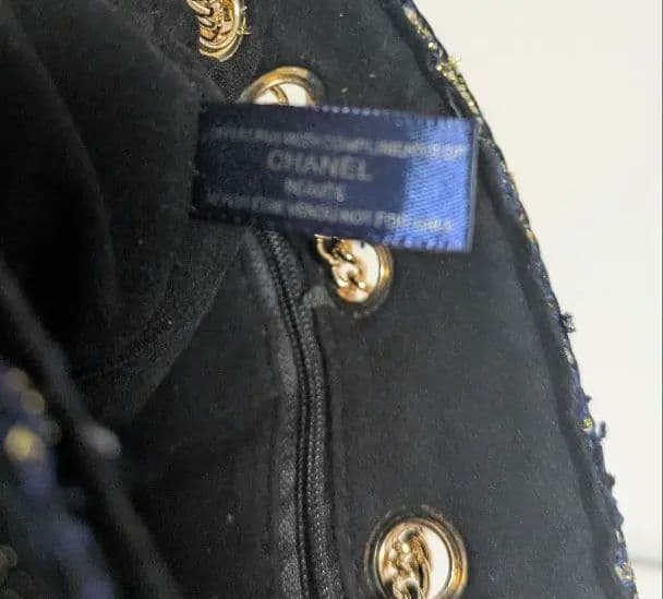 レア　非売品 CHANEL ノベルティ ネイビー　ツイード バケットバッグ
