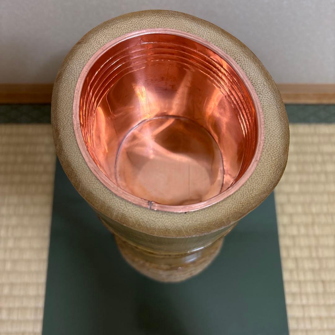 76 美品！根付　寸胴　華道具　一重切　竹製　水仙