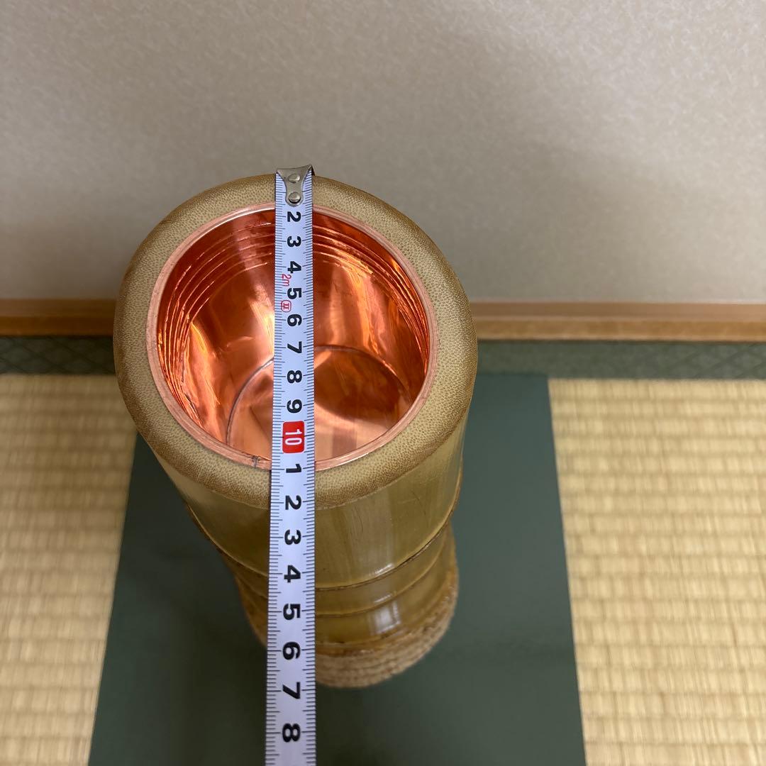 76 美品！根付　寸胴　華道具　一重切　竹製　水仙