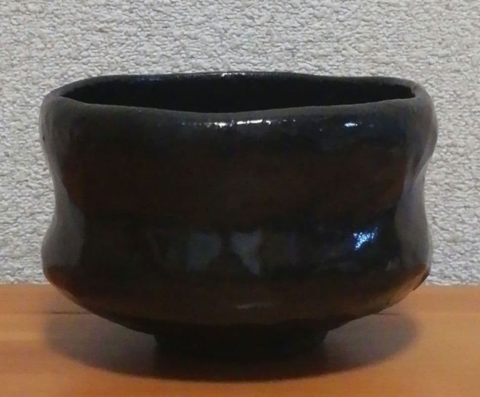 開発文七作　春日山　大樋焼　茶碗　共箱　略歴付　茶道具