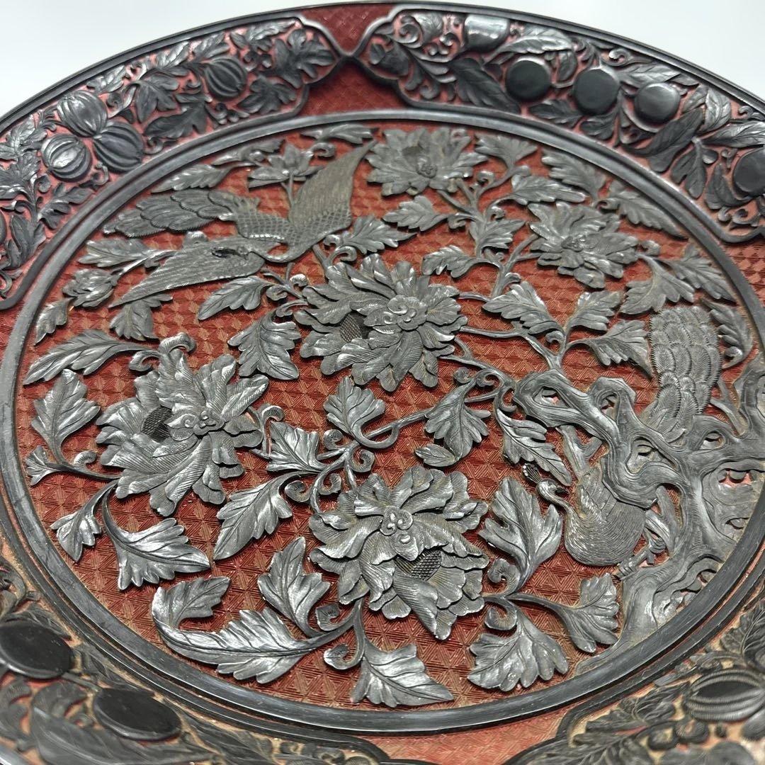 オ*ゲ様 唐物彫漆　皿盆