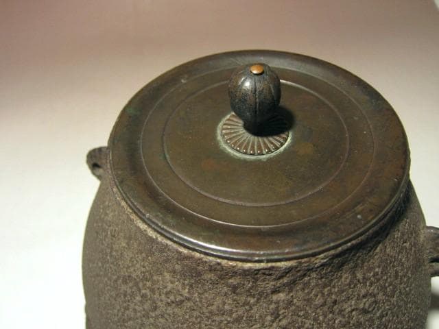 ☆天明年間　大西浄元造　鶴首切合釜☆大西清右衛門極め☆u413