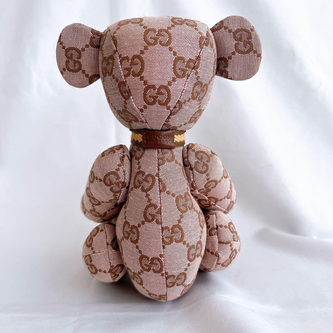 美品 レア GUCCI グッチ GGキャンバス テディベア ぬいぐるみ クマ 熊