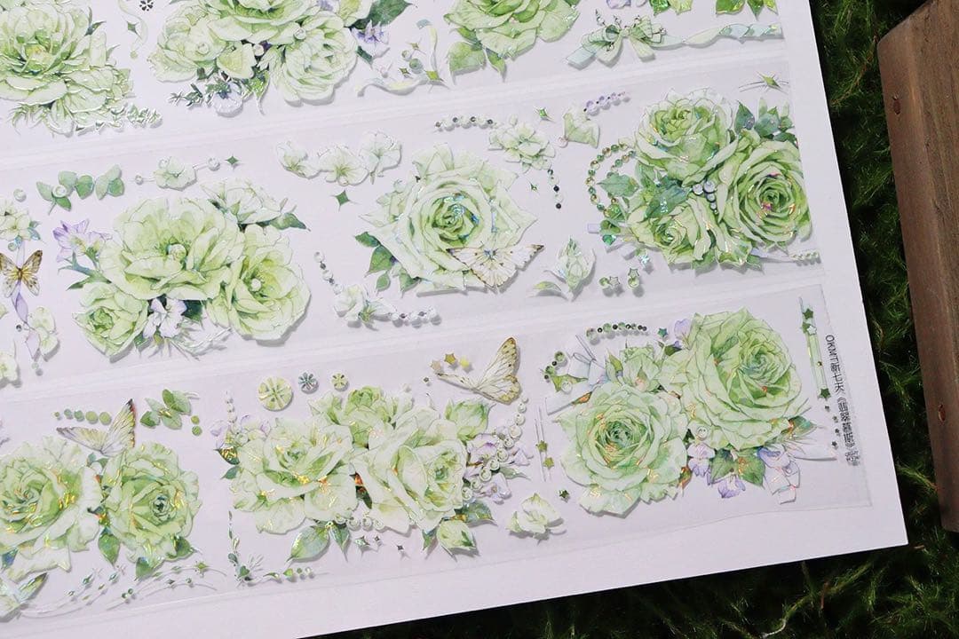 新七天《翡翠慕斯》海外マスキングテープ　マステ 【2574】