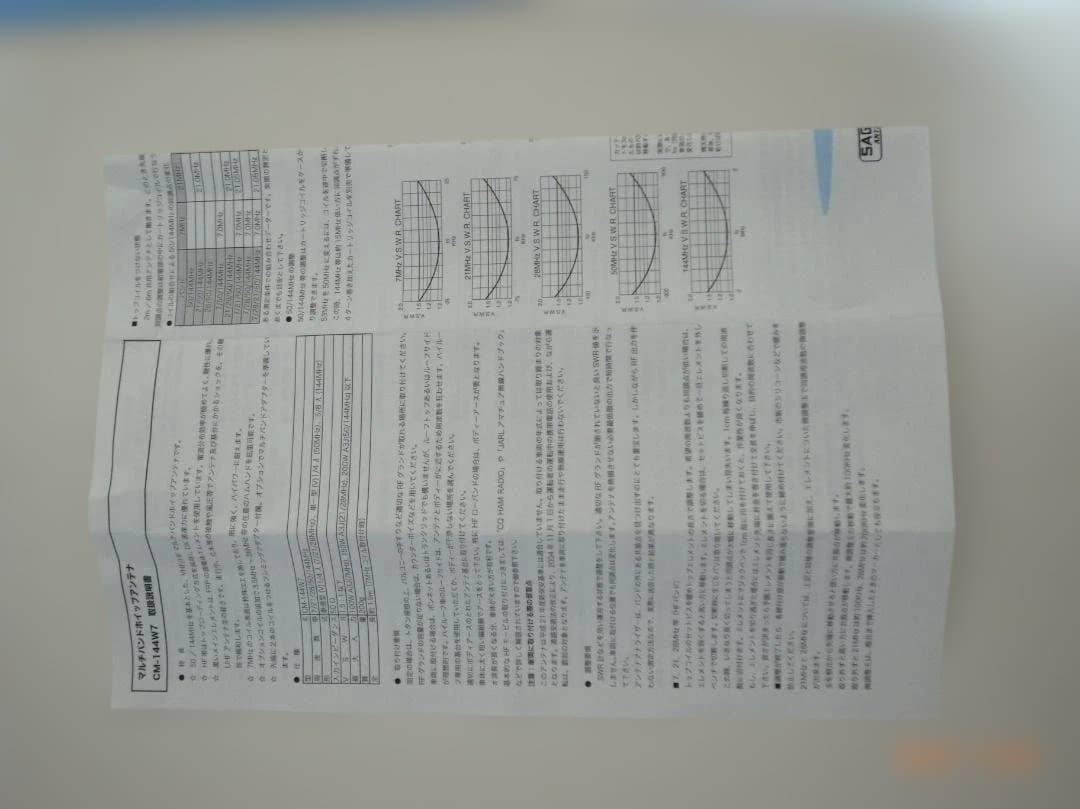 ★サガ電子 マルチバンドホイップアンテナCM-144W7★