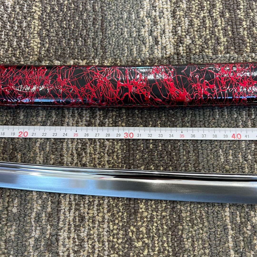 ジ*ム様 1113 模造刀 赤 レッド 約1m5cm アンティーク 美術品 舞踏