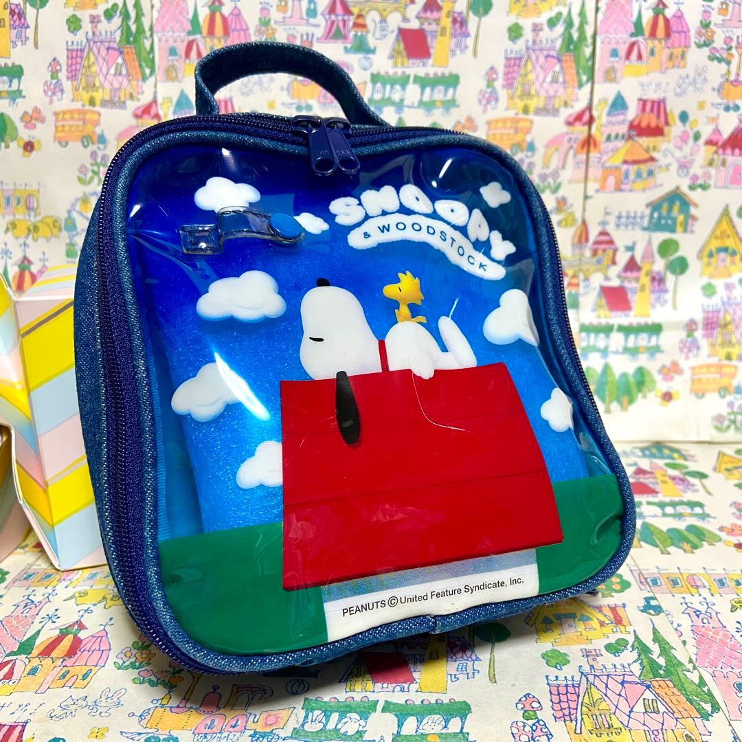 d*7様 平成レトロ スヌーピー ドッグハウス デニム CDケース ビニールポー