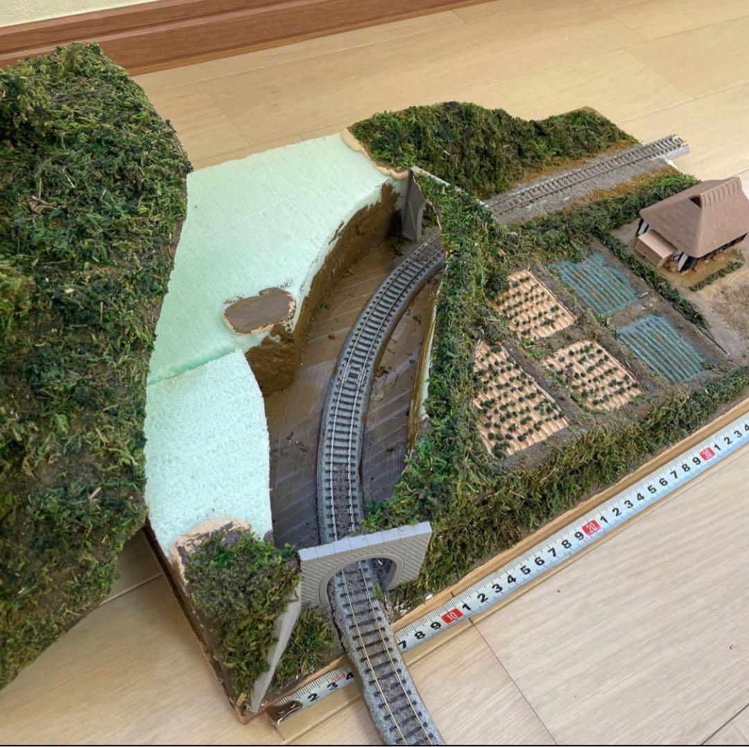 Nゲージ ジオラマ 田舎の風景　山　トンネル50cm×30cm