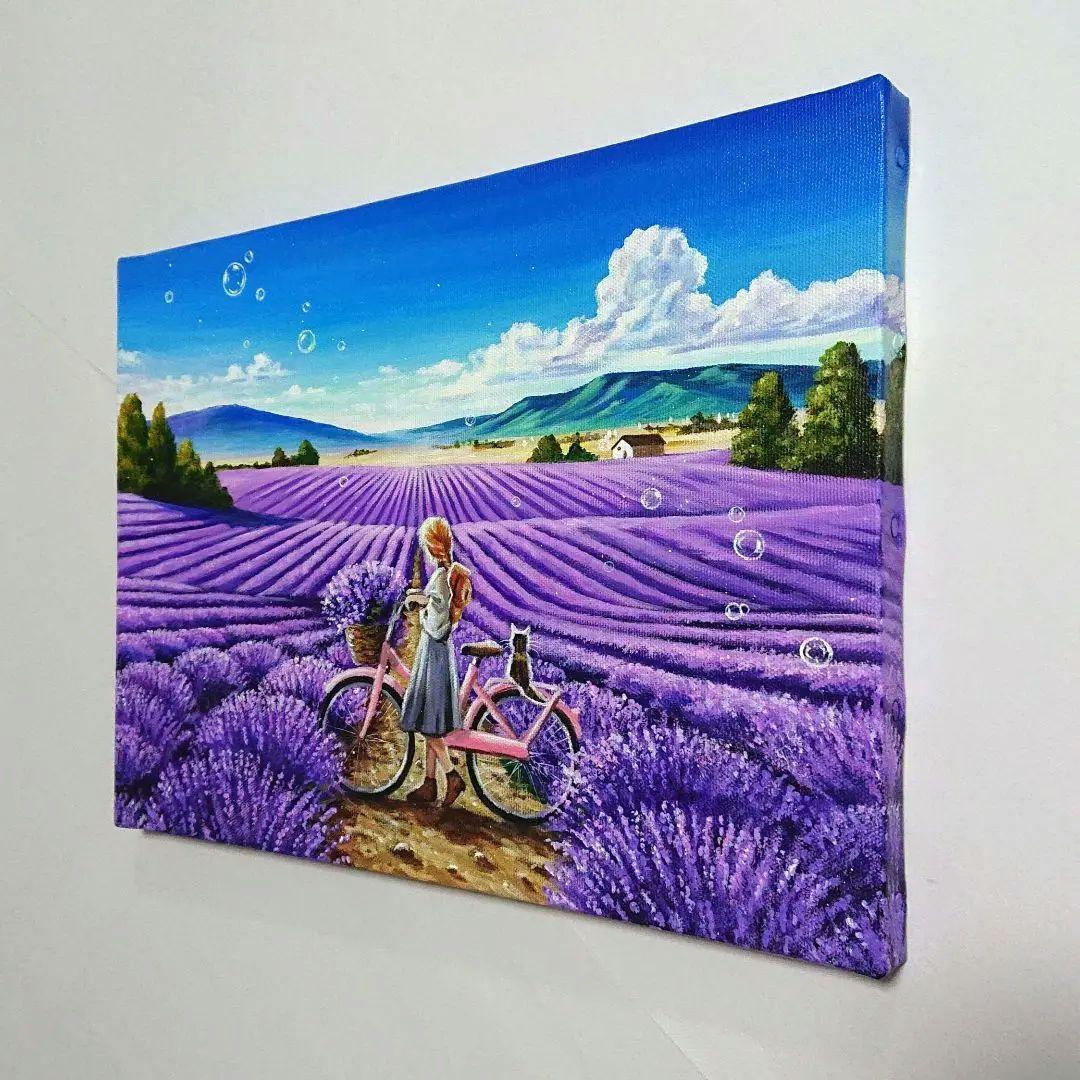 【穏やかな日】アクリル画 F4 風景画 絵画