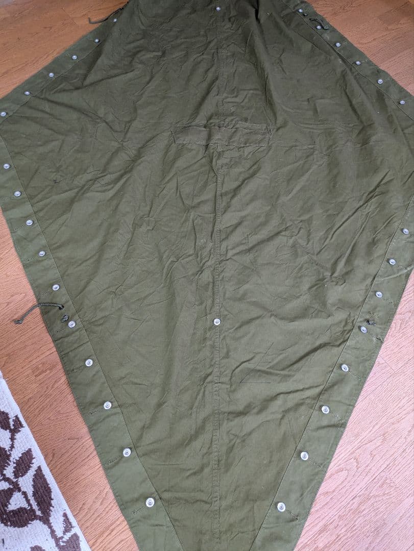 ノルウェー軍幕　2枚　used 銀ボタン　展開図あり