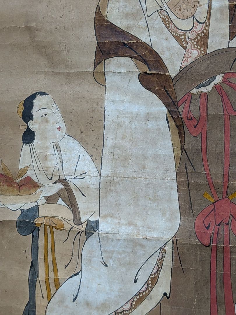江戸時代前〜中期頃２５０〜３８０年前時代墨書木箱付手描直筆作者不詳時代掛軸当時物