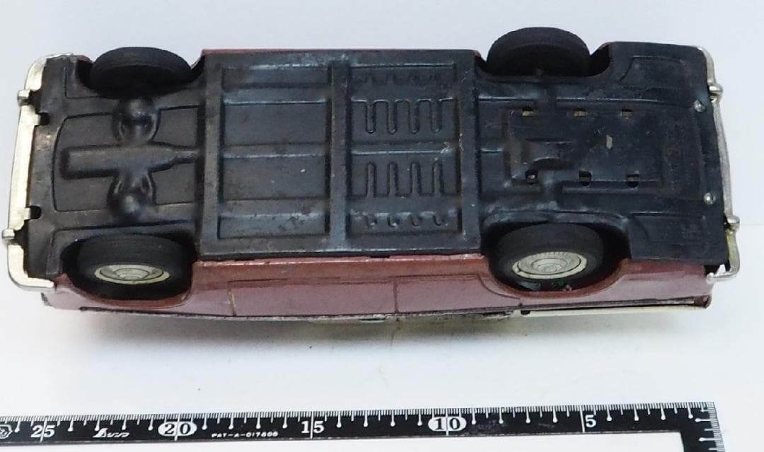 萬代屋ヒルマン ミンクス ハイ-スタイル大 赤茶tin toy carブリキ箱無