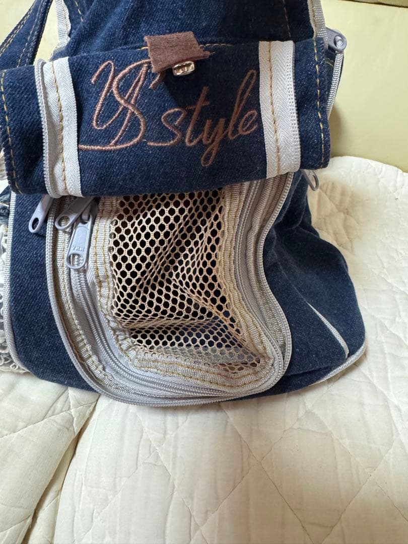 SAYO デニムフリル犬用キャリーバッグ