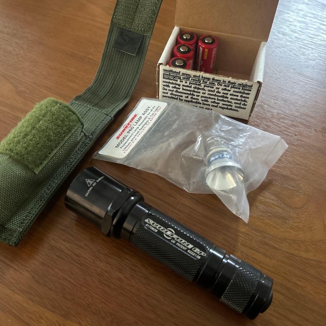 SUREFIRE 6p、バルブASSY、3vリチウム電池4本、ホルダーset