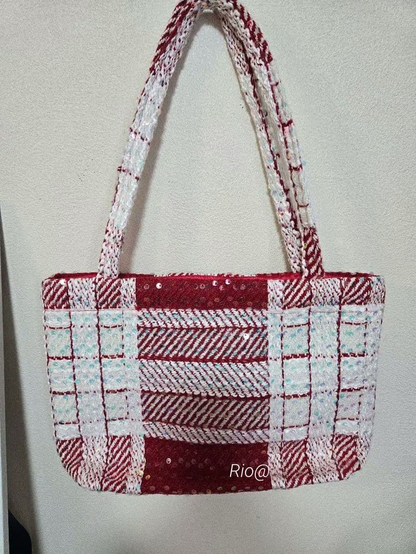 新品 CHANEL ノベルティ トートバッグ レッド スパンコール