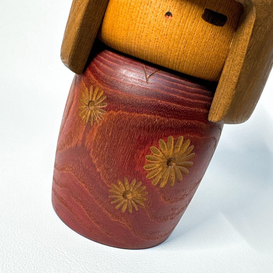 【美品 2体セット】山中三平 創作こけし 「花ことば」 伝統工芸 民芸 郷土玩具