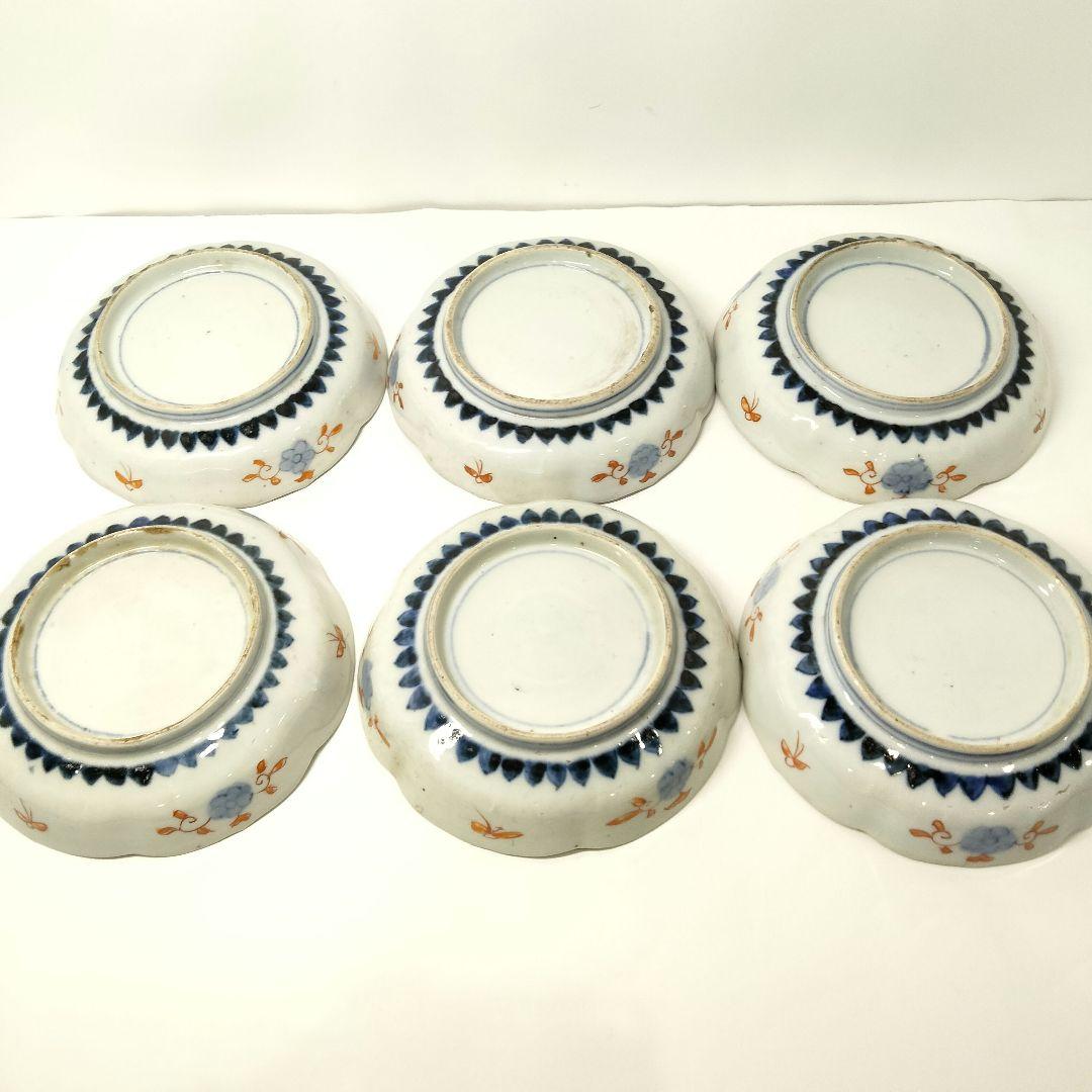 Y323 古伊万里 赤絵 なます皿 10客セット 直径15㎝　II