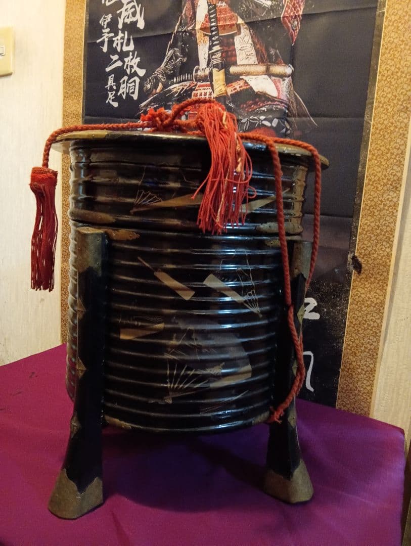 江戸時代中期〜後期幕末頃時代大名道具黒漆塗金蒔絵上級武家所用時代行器当時物