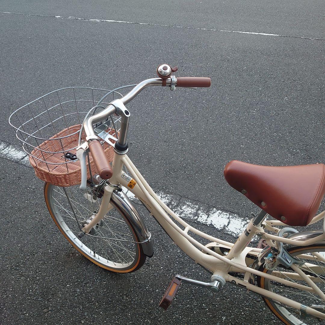 【直接引取限定•大田区】子供用自転車 クリーム色 前カゴ付き(あさひサイクル)