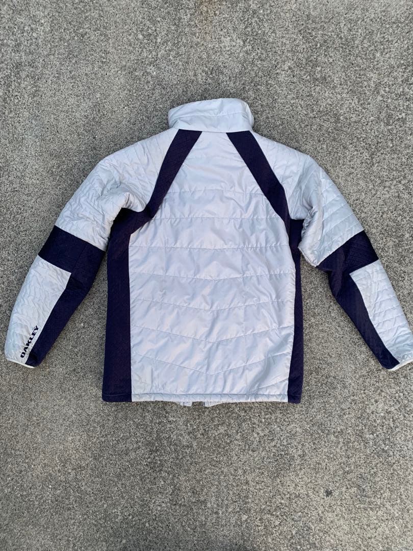 90s Oakley シルバーネイビー ジャケット ダブルジップ archive