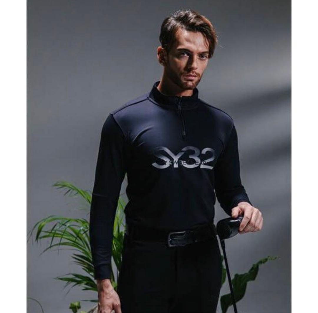 長袖　モックネック　ハーフジップ　メンズ　ゴルフウェア　カットソー　新品　L