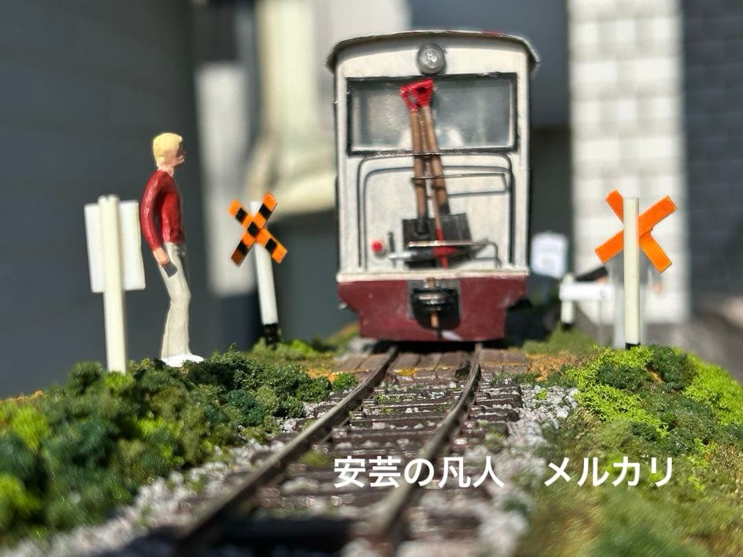 Oゲージナロー(軌間16.5mm、1/45)03踏切のある風景アクリルケース付