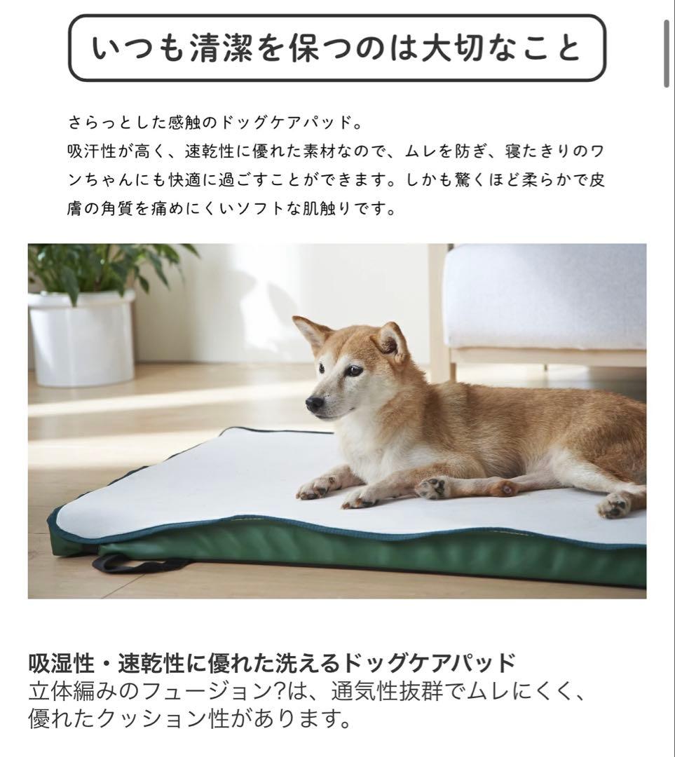 Mサイズ パッド2枚付き★ハナロロ ドッグケア防水マットレス床ずれ防止犬用ベッド