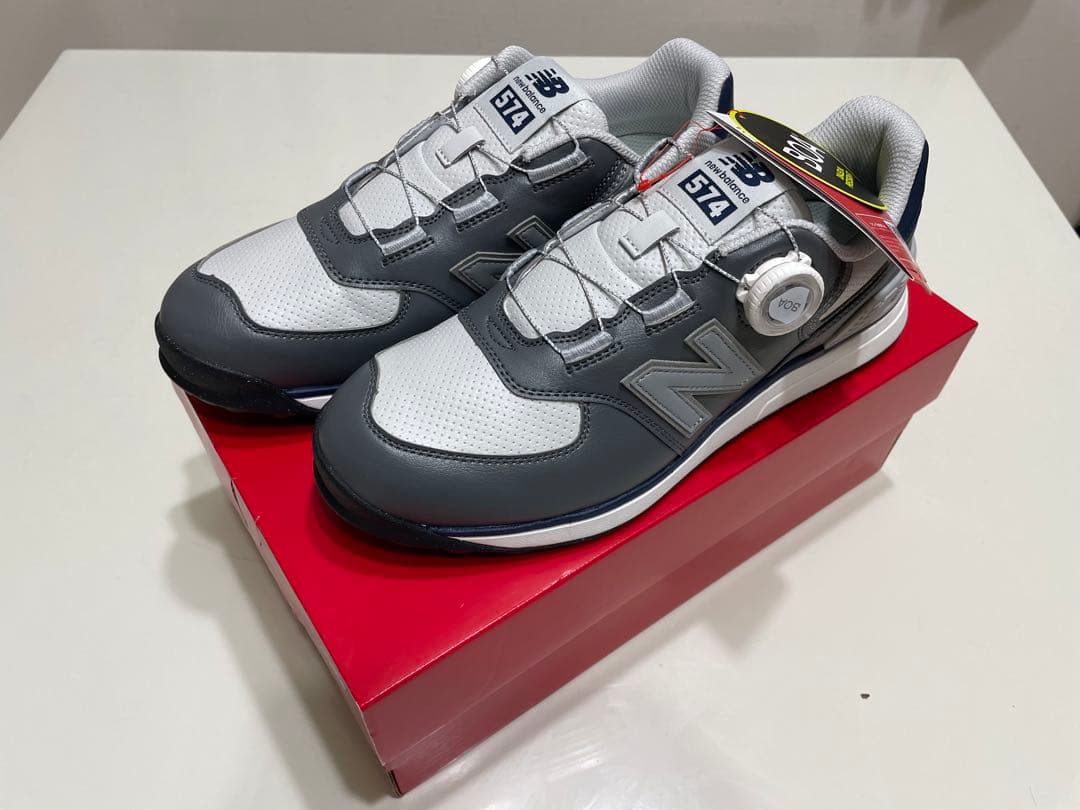 【新品】ニューバランスゴルフシューズ 574v4SL BOAグレー/ネイビー