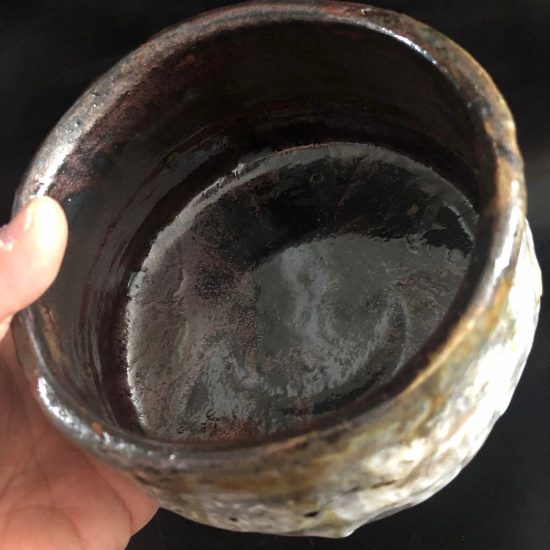 究極の美◾️蔵から凄い釉薬の大きな抹茶茶碗が出て来ました。茶道具、花道具