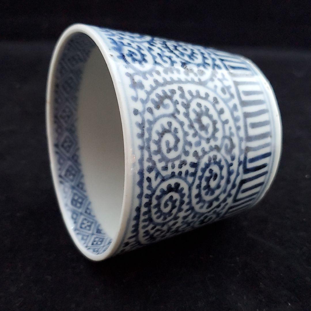古伊万里 蛸唐草紋 蕎麦猪口 五客 完品 江戸期