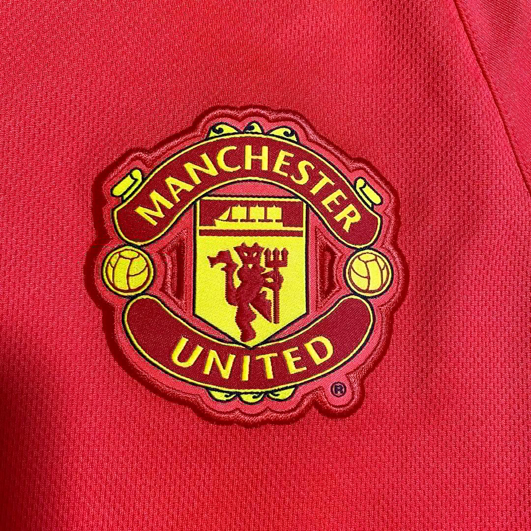 ナイキ　マンチェスターU　ゲームシャツ　Tシャツ　刺繍ロゴ　レッド　L