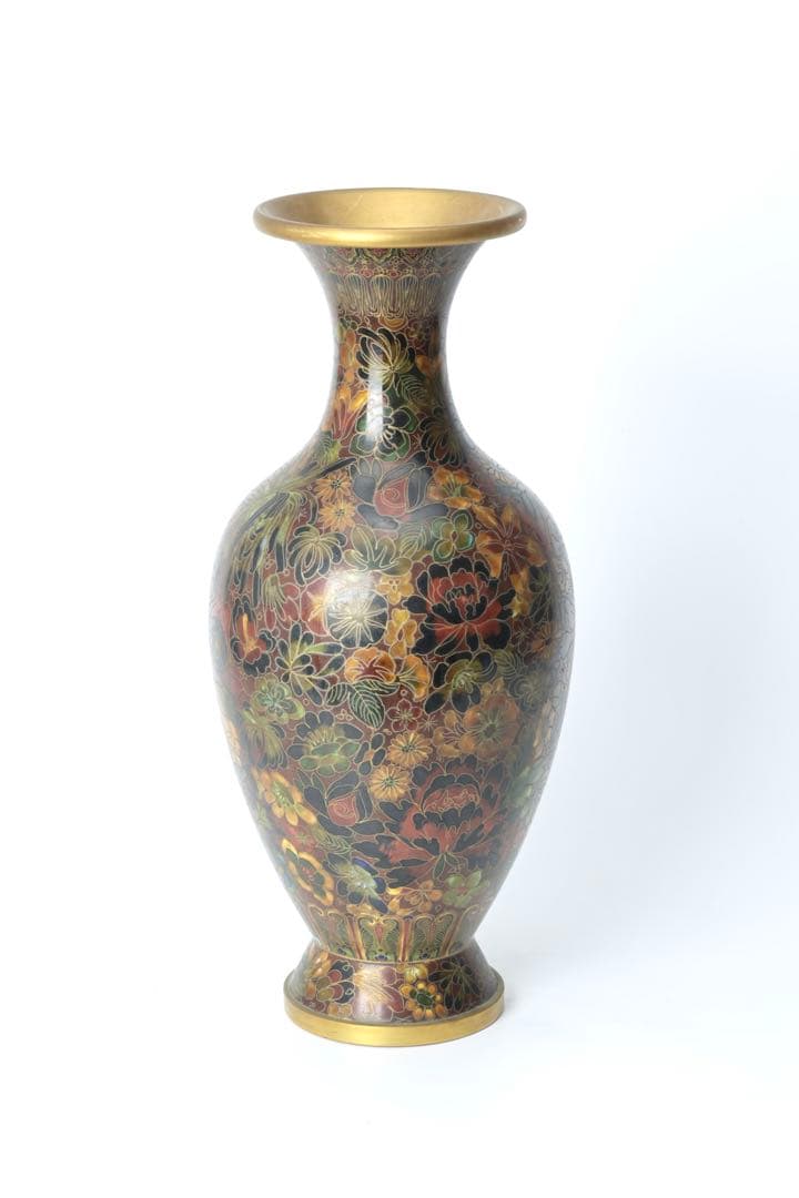 中国美術 七宝焼 花瓶 壺 飾壷 花紋 花入 花器 古美術品 骨董品
