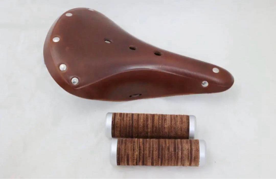 台湾製　レザーサドル　グリップセット　ブロンプトンモールトンBROOKS B17