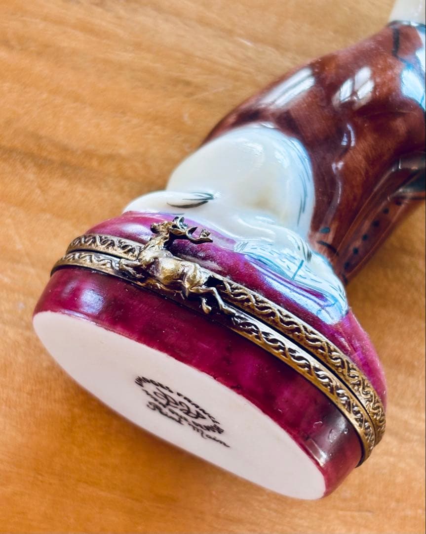 フランス リモージュ焼き ピルケース メガネの犬