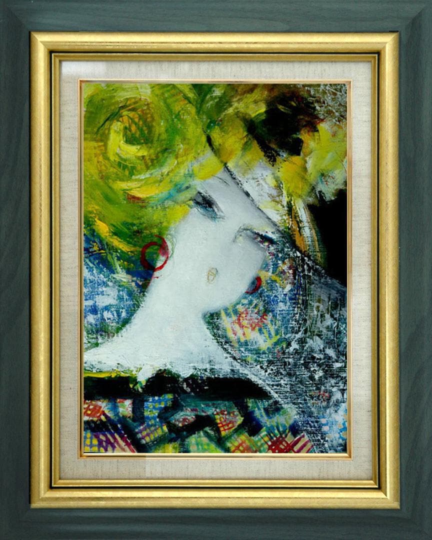 油絵 菅家令子 絵 絵画 インテリア F6-080312 人物 女性像