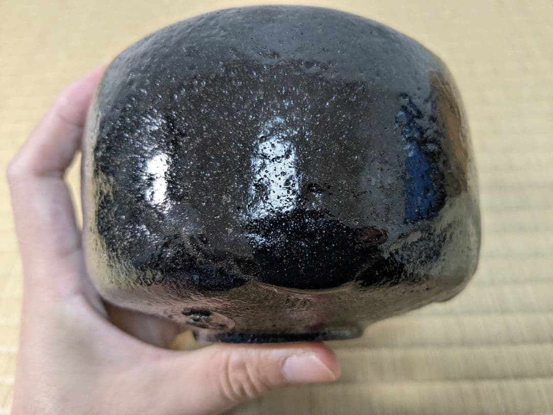 【上作】十代大樋長左衛門　黒茶碗　若作　完品