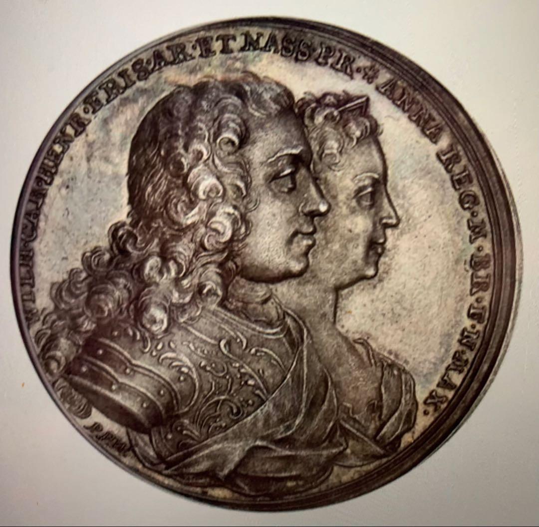 レア　オランダ　ウィレム4世プリンセスアン王女結婚記念　1734年シルバーメダル