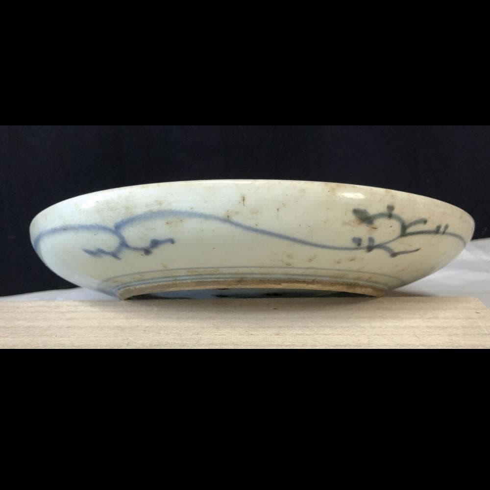 e1671 古伊万里 染付 皿 径20cm