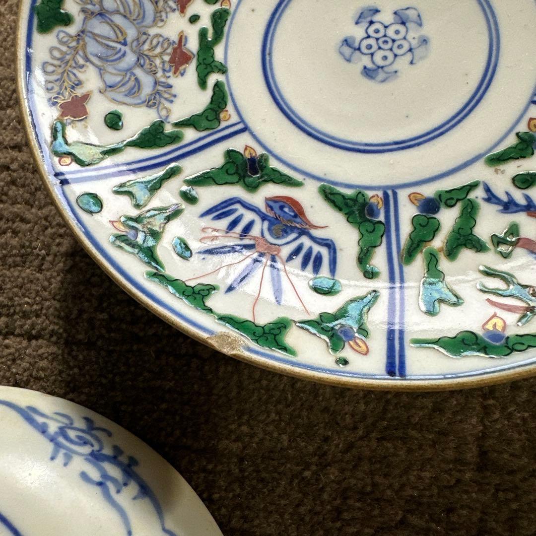 大明萬暦年製 中国 明王朝時代 大量14点 時代物 骨董品 中皿 景徳鎮