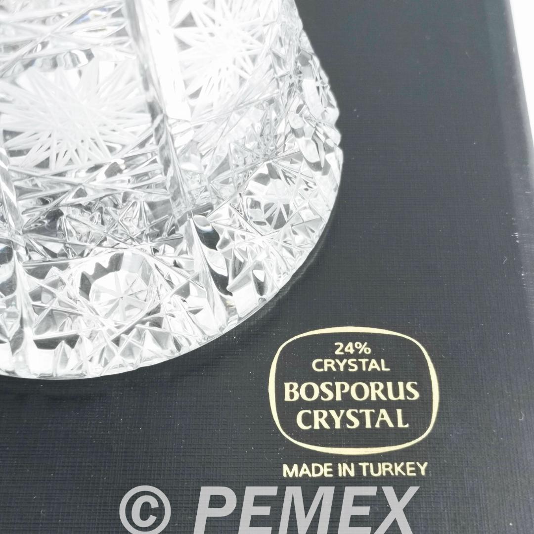 ボヘミア クリスタルガラス 花瓶 トルコ製 箱付き