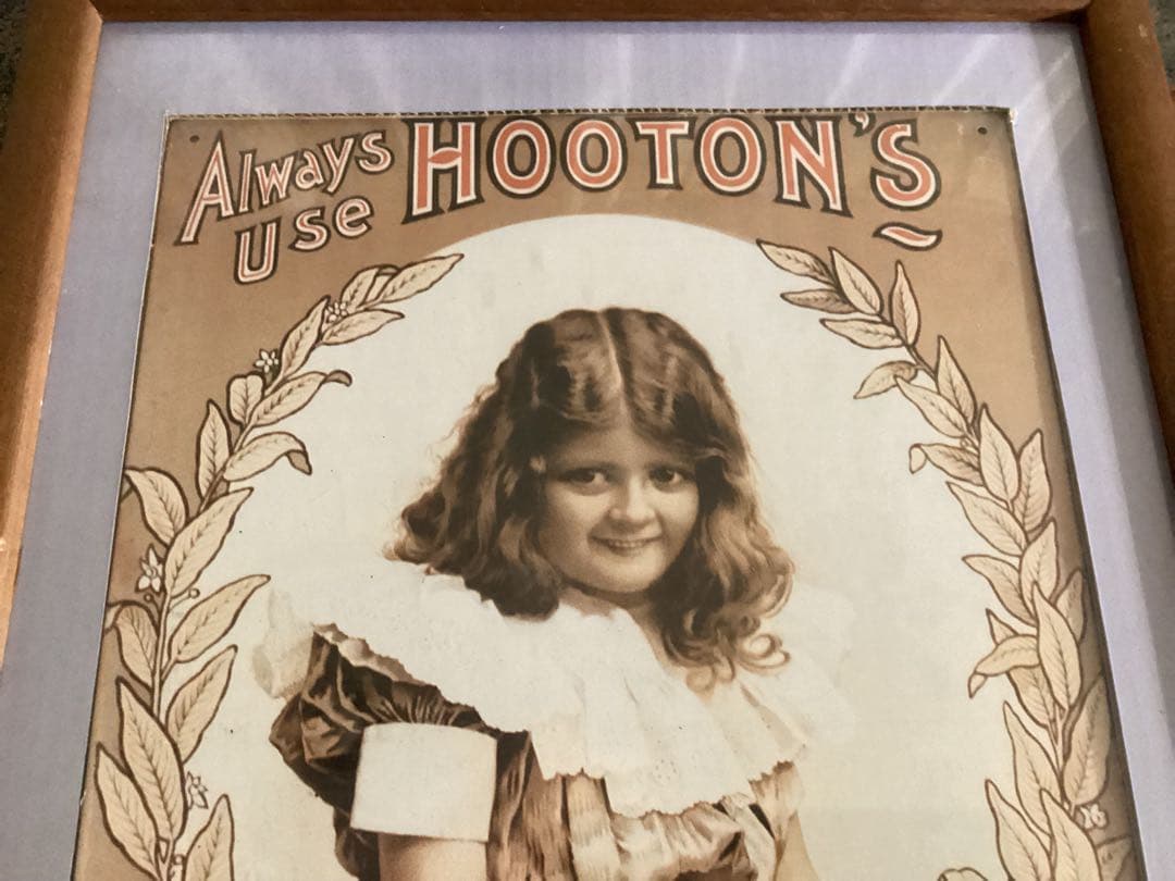 ビンテージブリキ看板　Hooton's Cocoa アメリカ製　1993年