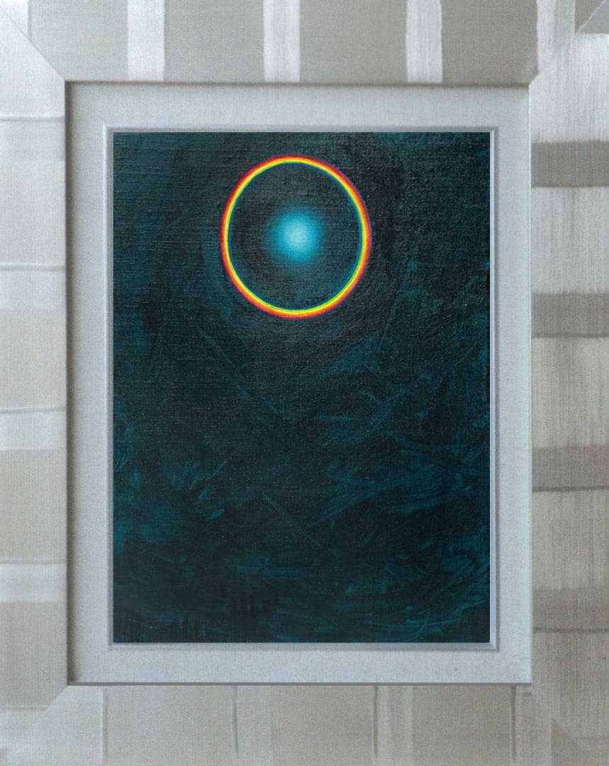 油絵 菅家令子 絵 絵画インテリア額付(黒) F3-GB62023 風景祈り希望
