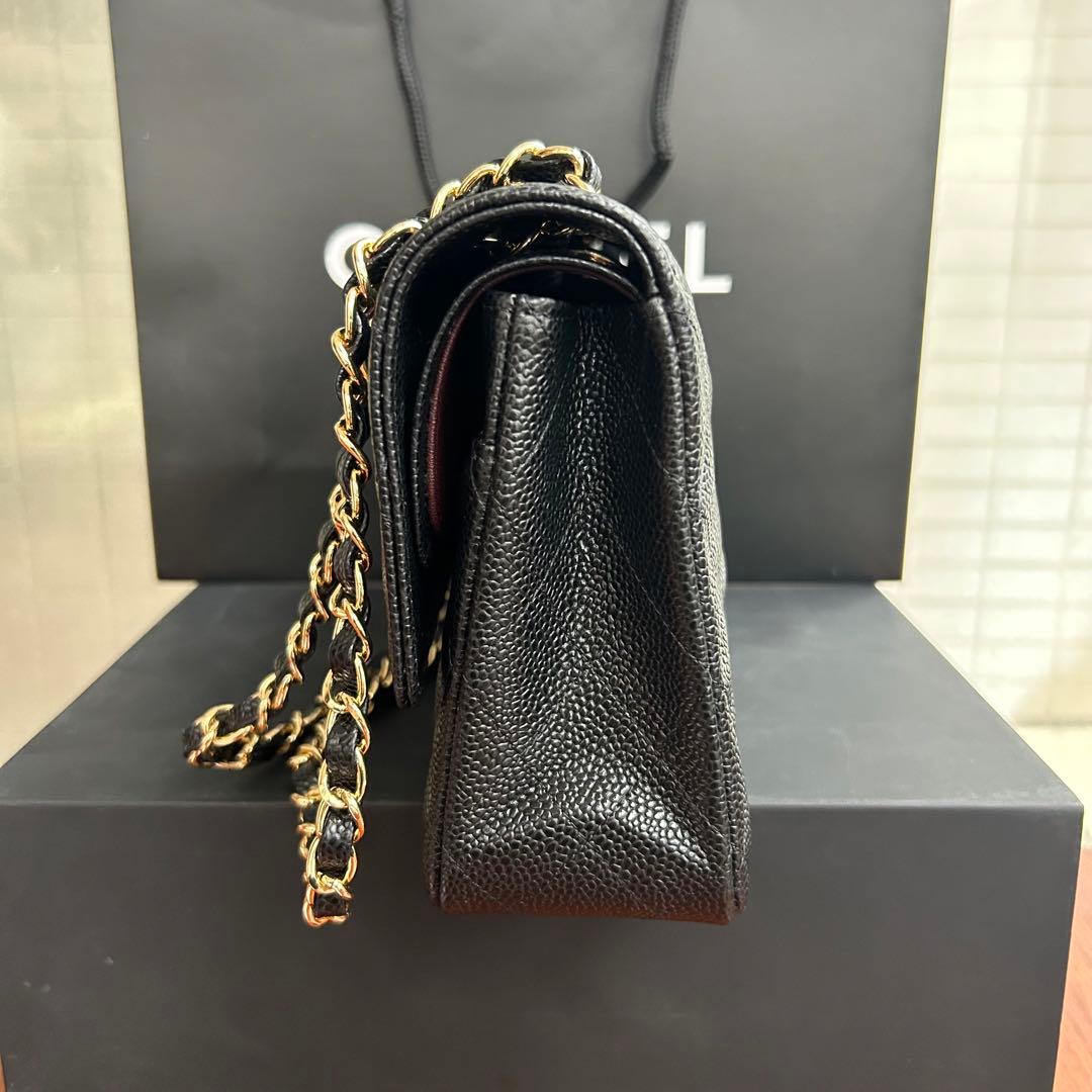 ブラック レザー ショルダーバッグ