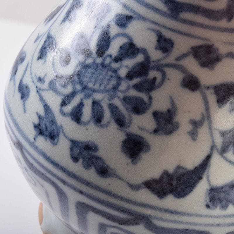 中国　青花　花卉文玉壷春瓶　N　R8966