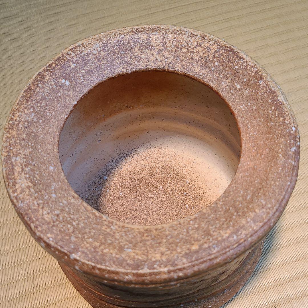 信楽焼 上田直方作 水指 高さ6寸（約18cm） 共箱 本物保証