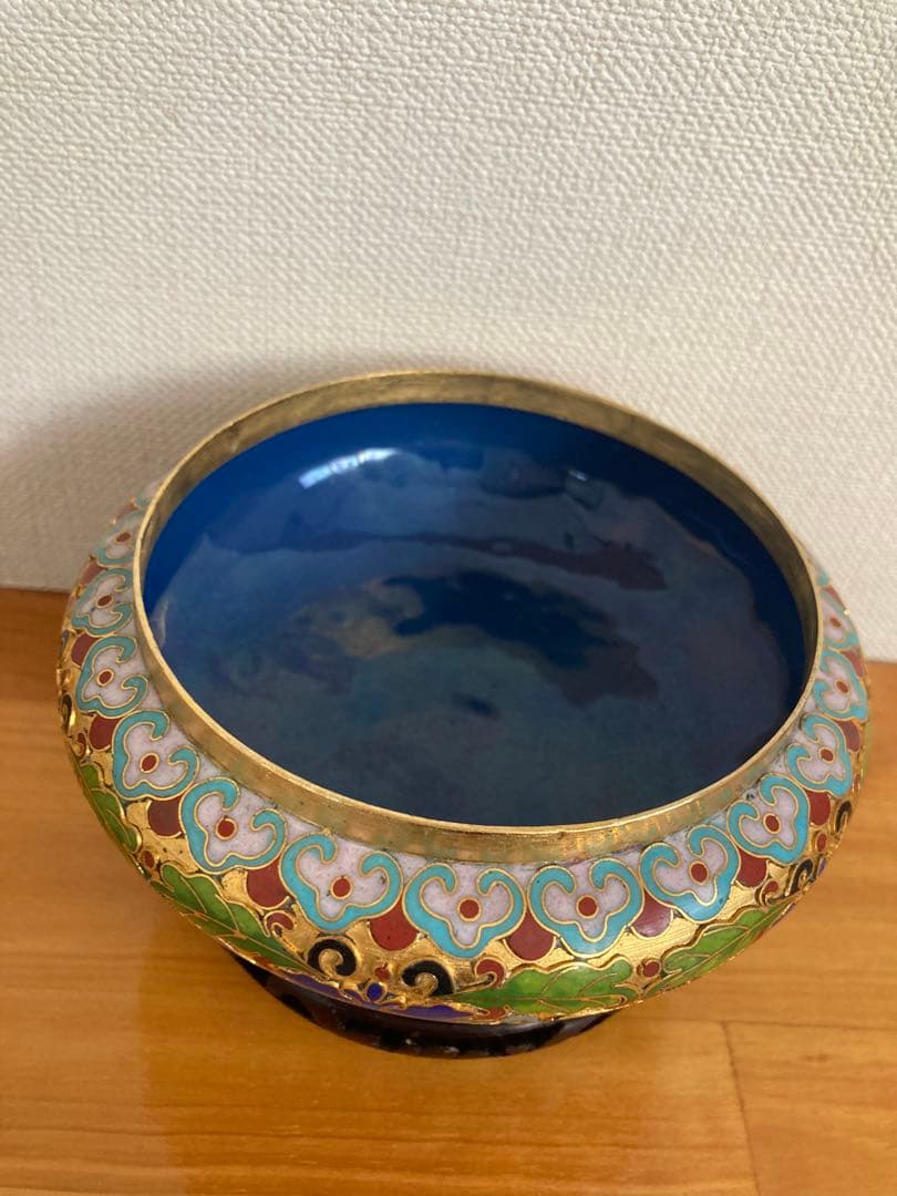 七宝焼　香合　唐草　小物入れ　トレー